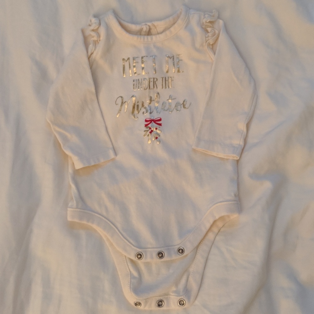Baby Gap Christmas Onesie Ivory/Cream Size 3-6M